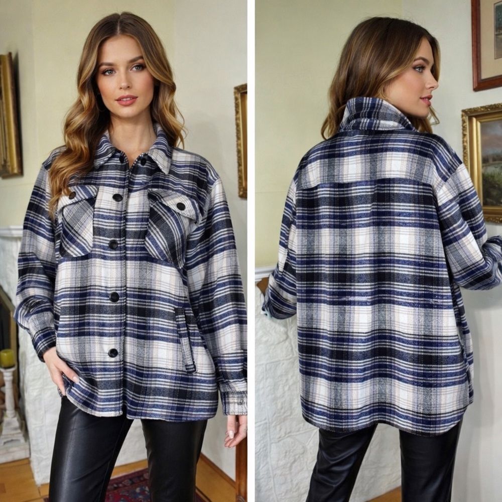 H&M Oversized Plaid Shacket
